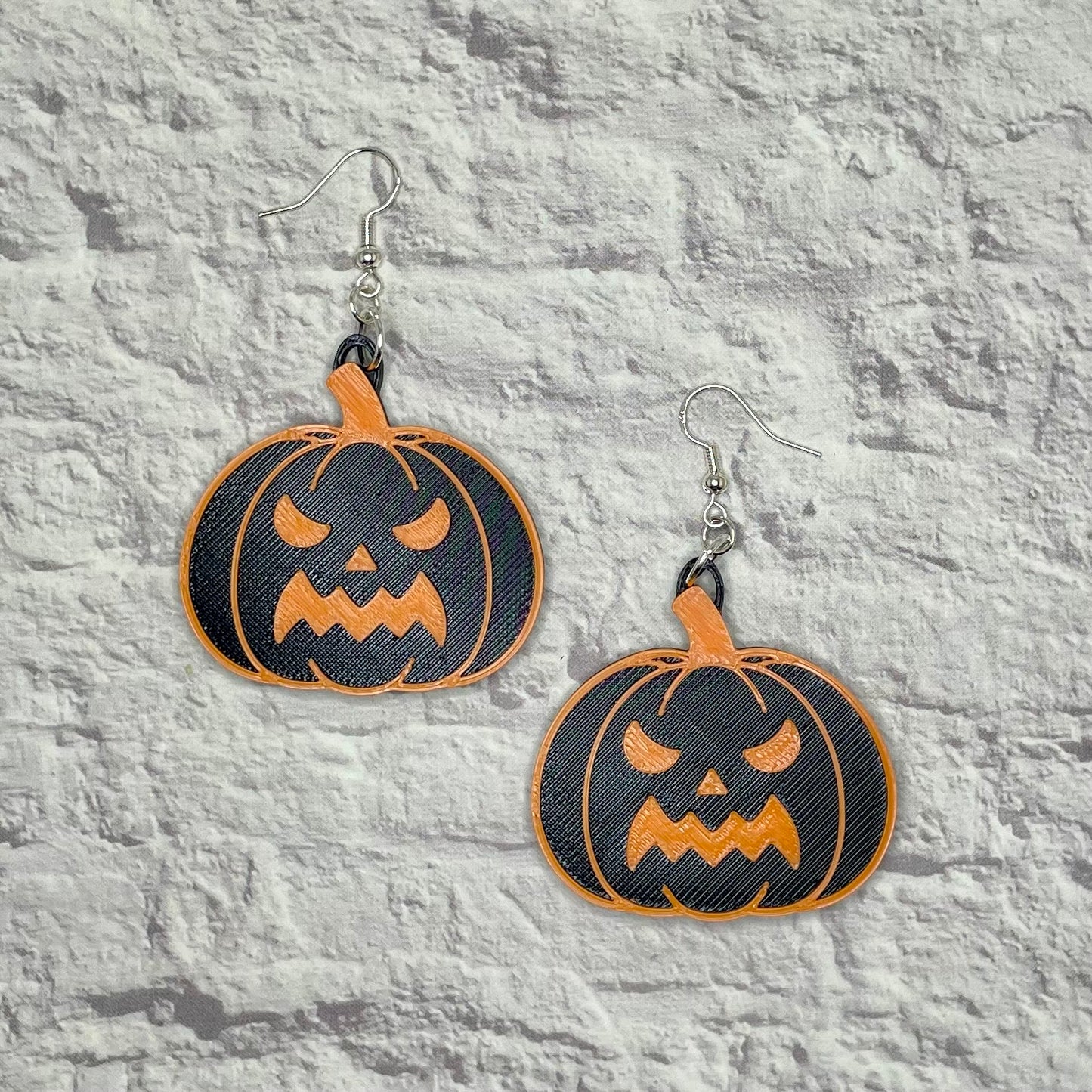 Spooky Pumpkin Statement Earrings or Keychain 3D Printed