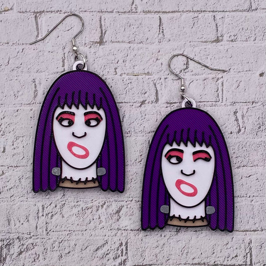 Frankenhooker Horror Statement Earrings or Keychain 3D Printed