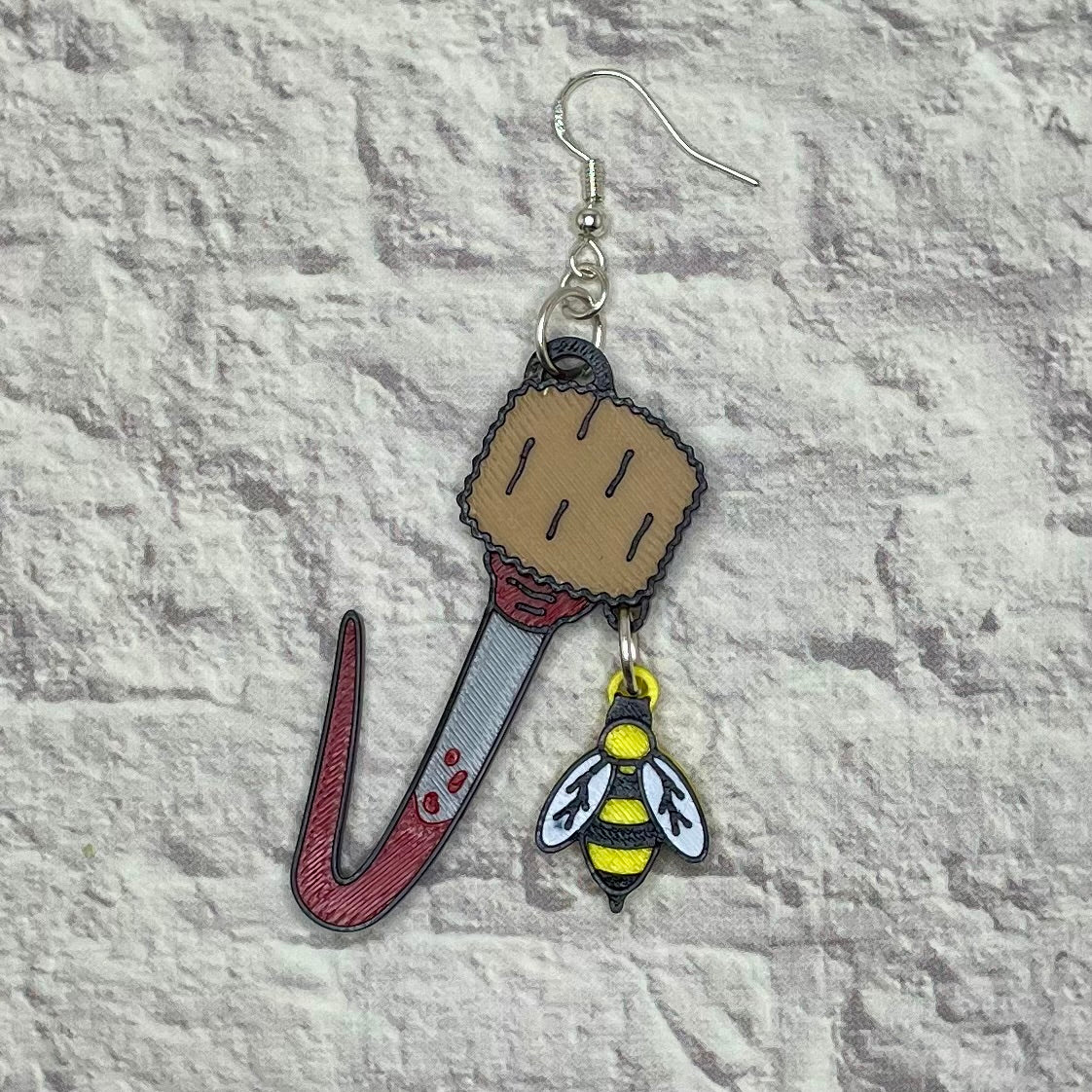Candyman Hook Horror Statement Earrings or Keychain 3D Printed