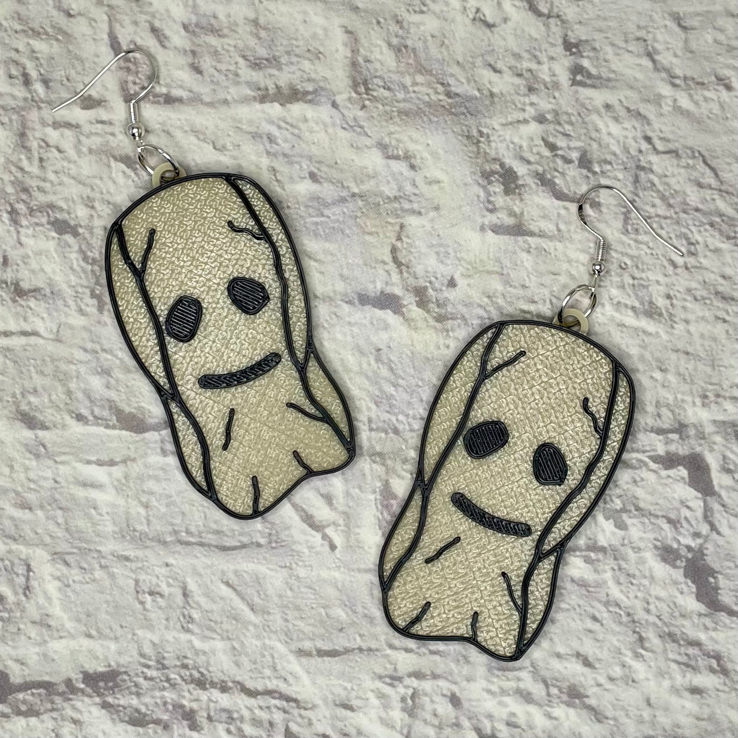 Masked Man Horror Statement Earrings or Keychain 3D Printed