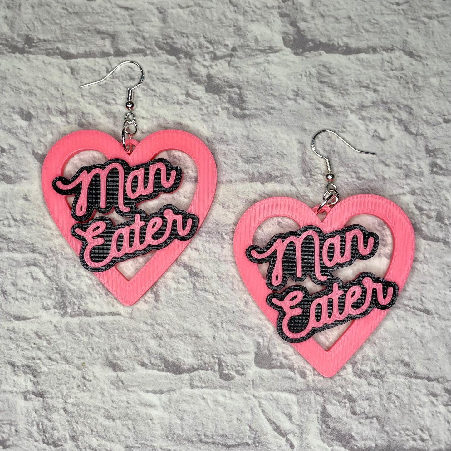 Man Eater Heart Horror Statement Earrings or Keychain 3D Printed