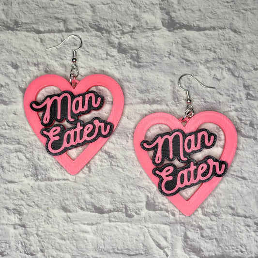 Man Eater Heart Horror Statement Earrings or Keychain 3D Printed