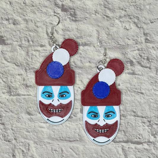 Pogo The Clown Statement Earrings or Keychain 3D Printed