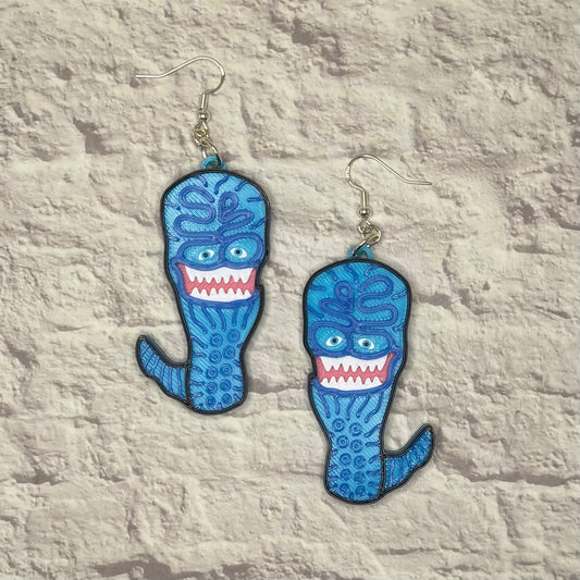 Brain Damage Horror Statement Earrings or Keychain 3D Printed