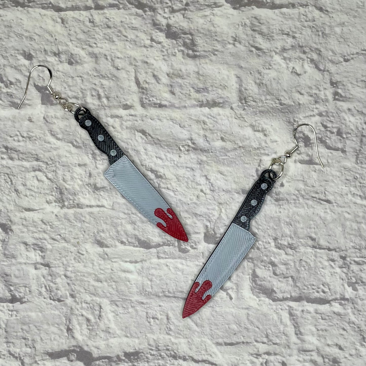 Bloody Slasher Knife Statement Earrings or Keychain 3D Printed