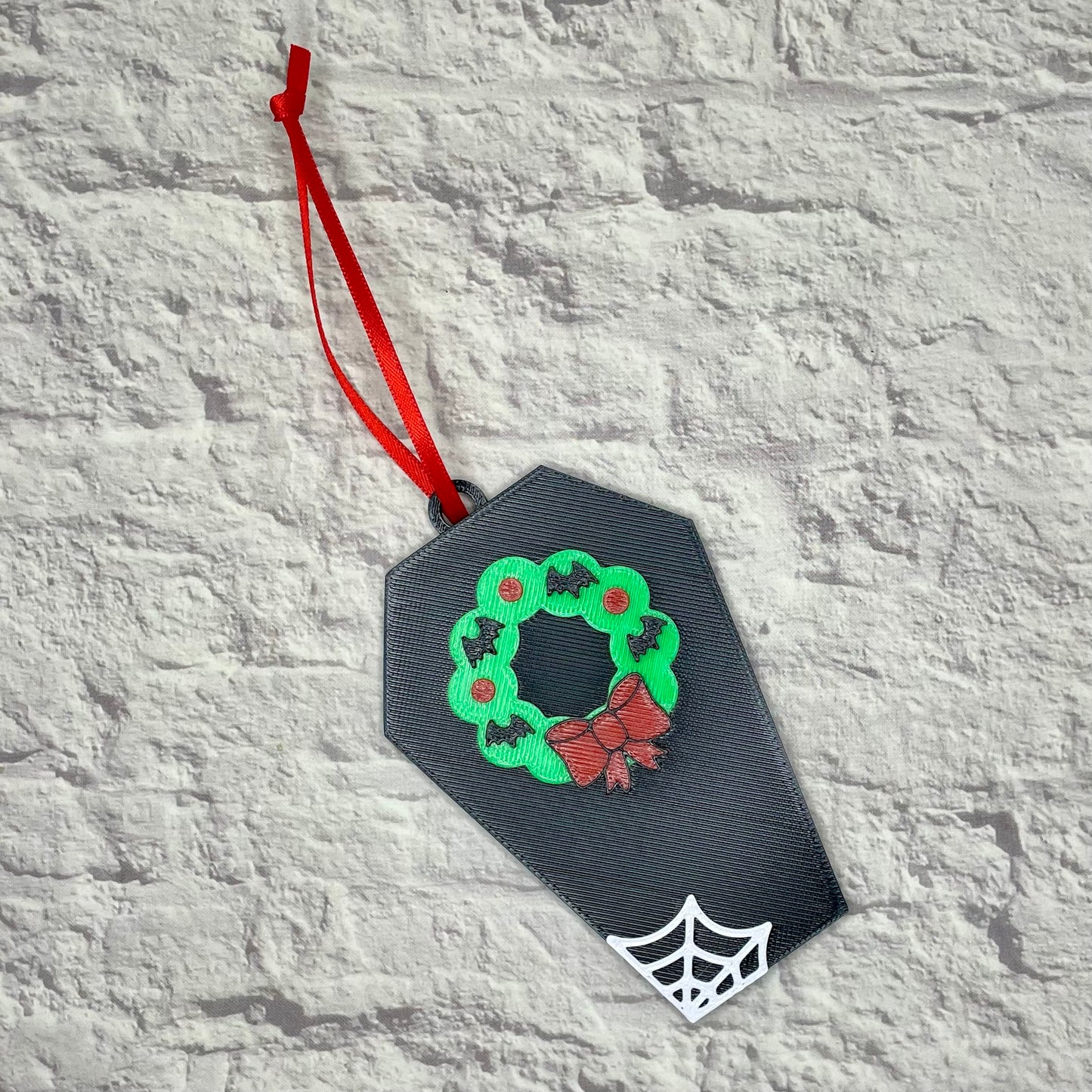 Creepmas Coffin Wreath Holiday Ornament 3D Printed