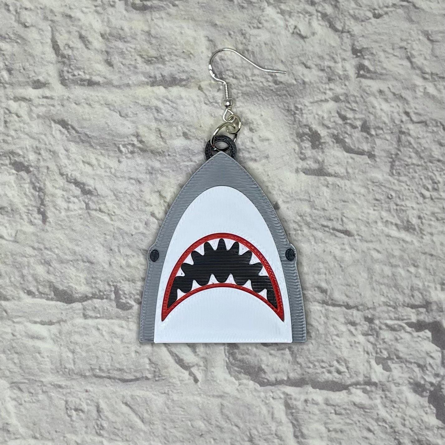 Killer Shark Horror Statement Earrings or Keychain 3D Printed