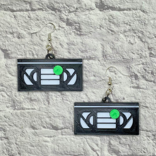 VHS Tapes Horror Sticker Statement Earrings or Keychain 3D Printed