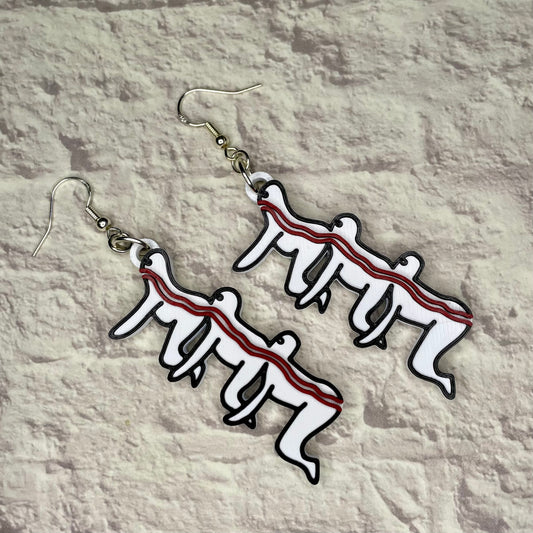 Centipede People Horror Statement Earrings or Keychain 3D Printed