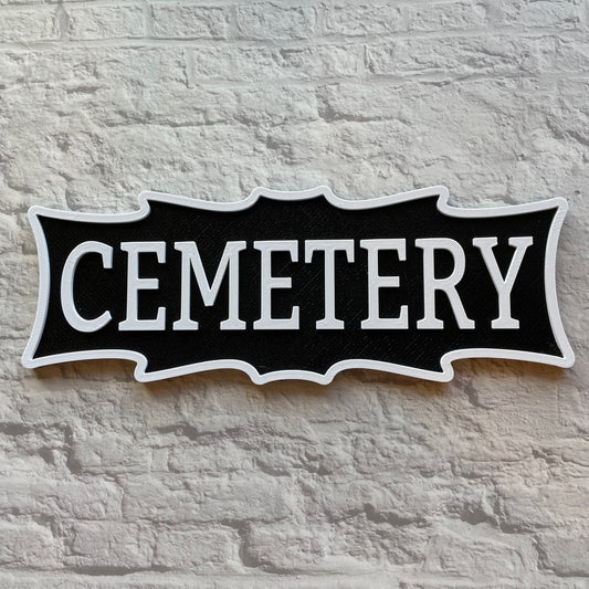 Cemetery Sign Wall Hanging 3D Printed