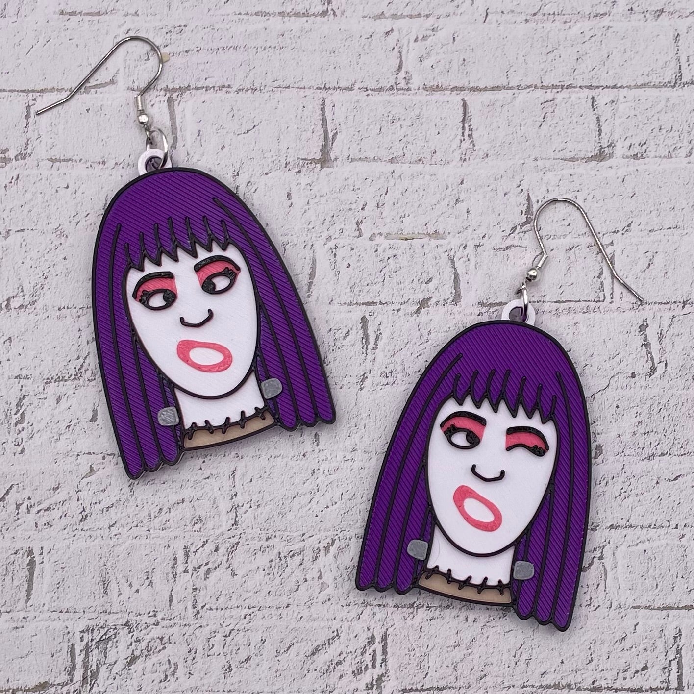 Frankenhooker Horror Statement Earrings or Keychain 3D Printed