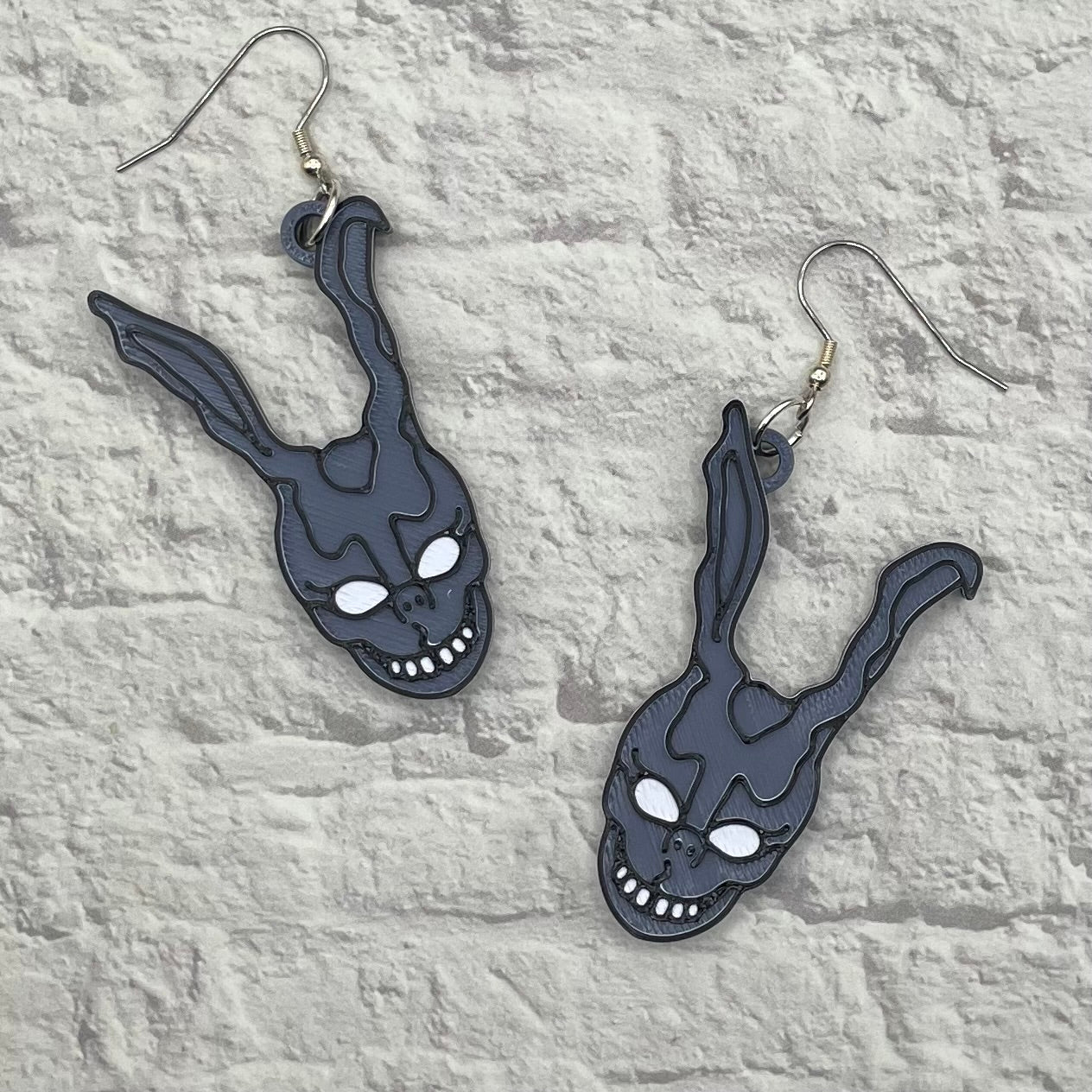Frank Rabbit Horror Statement Earrings or Keychain 3D Printed