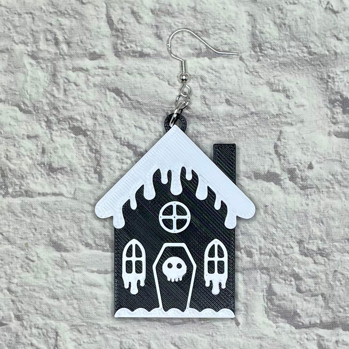 Creepmas Gingerdead House Statement Earrings or Keychain 3D Printed