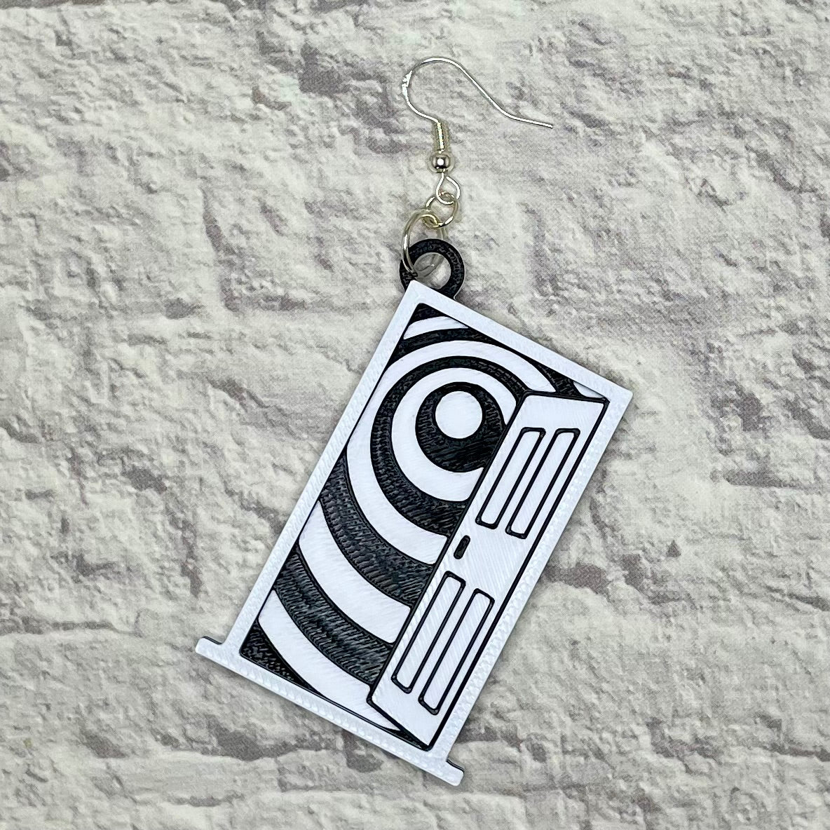 Twilight Zone Horror Statement Earrings or Keychain 3D Printed