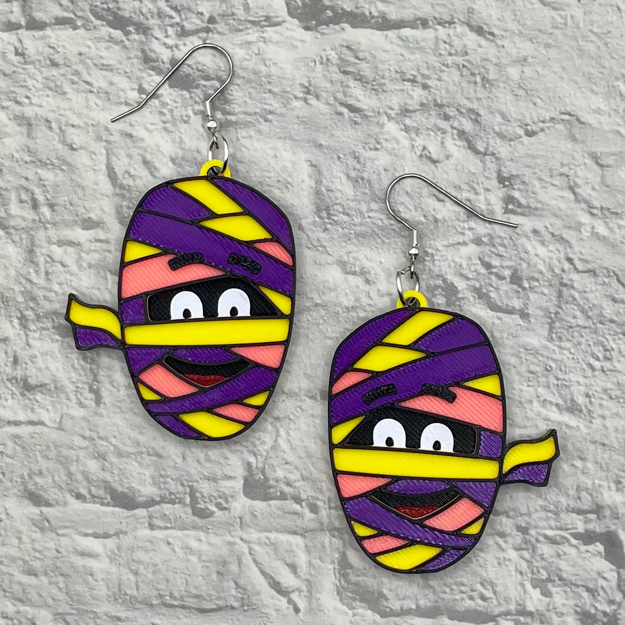 Monster Cereal Statement Earrings or Keychain 3D Printed