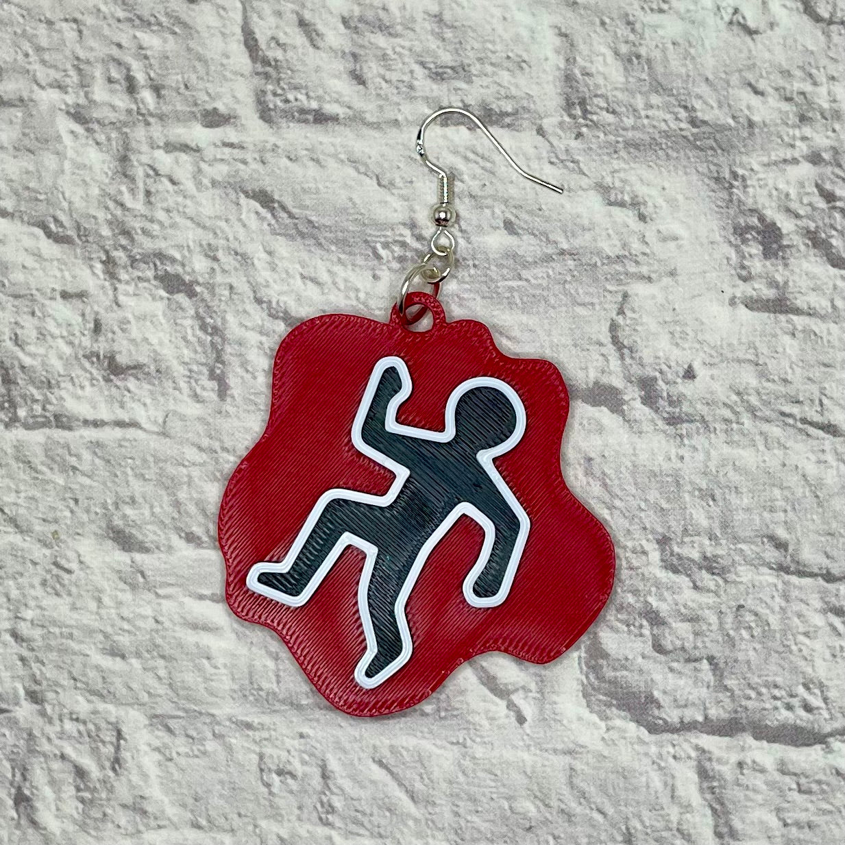 Chalk Body Outline Statement Earrings or Keychain 3D Printed