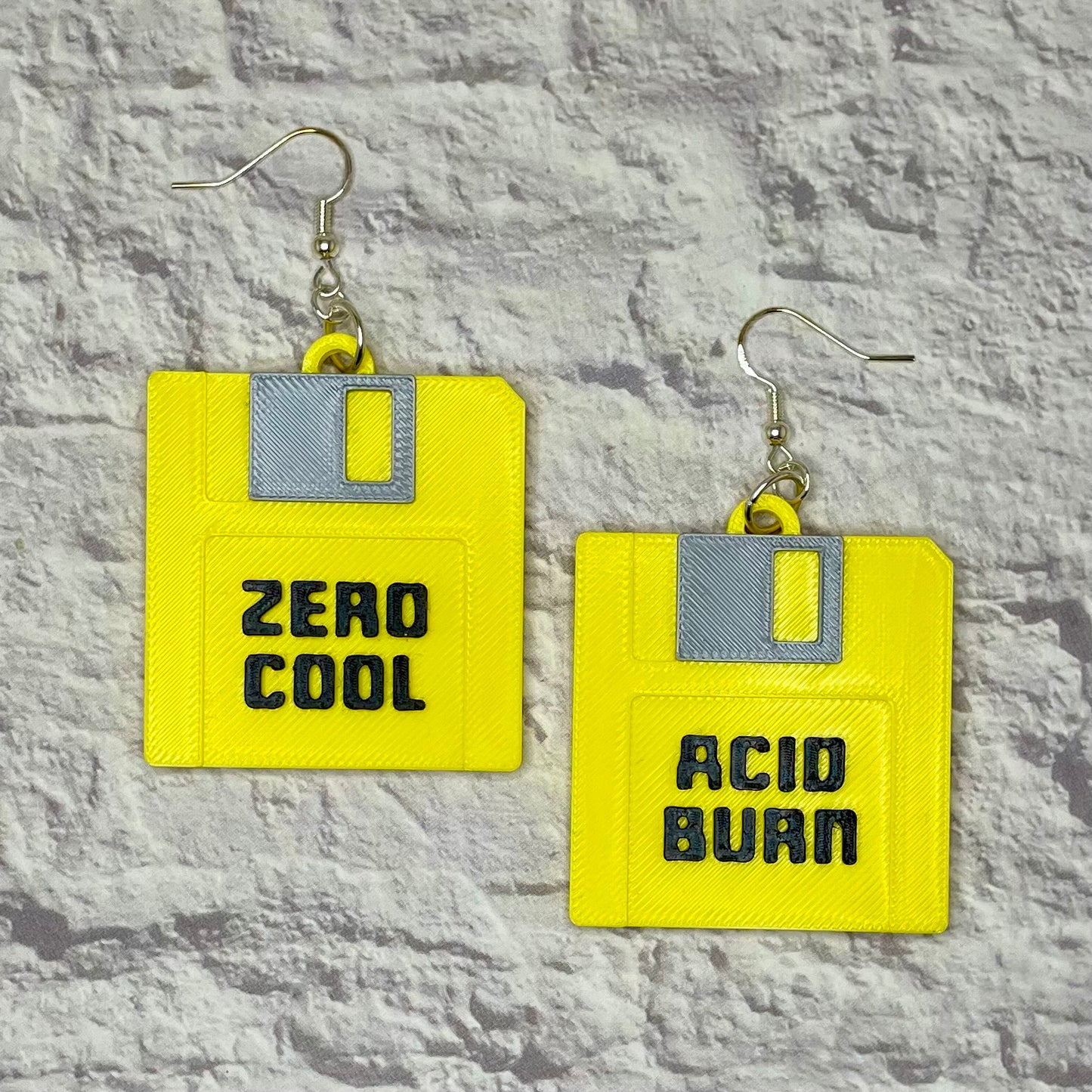 Hackers Floppy Disc Statement Earrings or Keychain 3D Printed