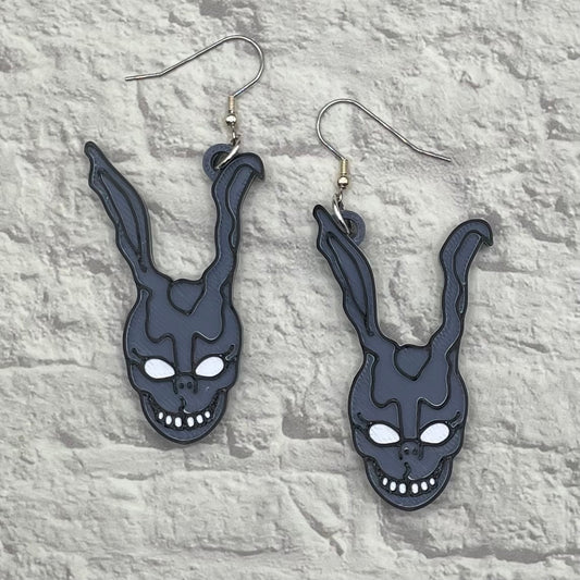Frank Rabbit Horror Statement Earrings or Keychain 3D Printed