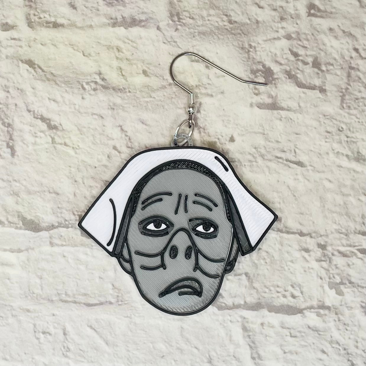 Eye Of The Beholder Nurse Horror Statement Earrings or Keychain 3D Printed