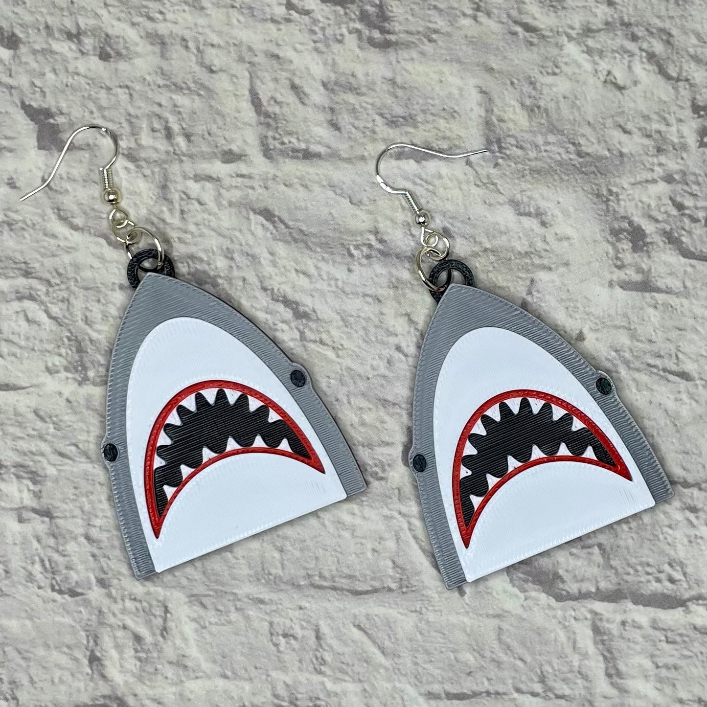 Killer Shark Horror Statement Earrings or Keychain 3D Printed