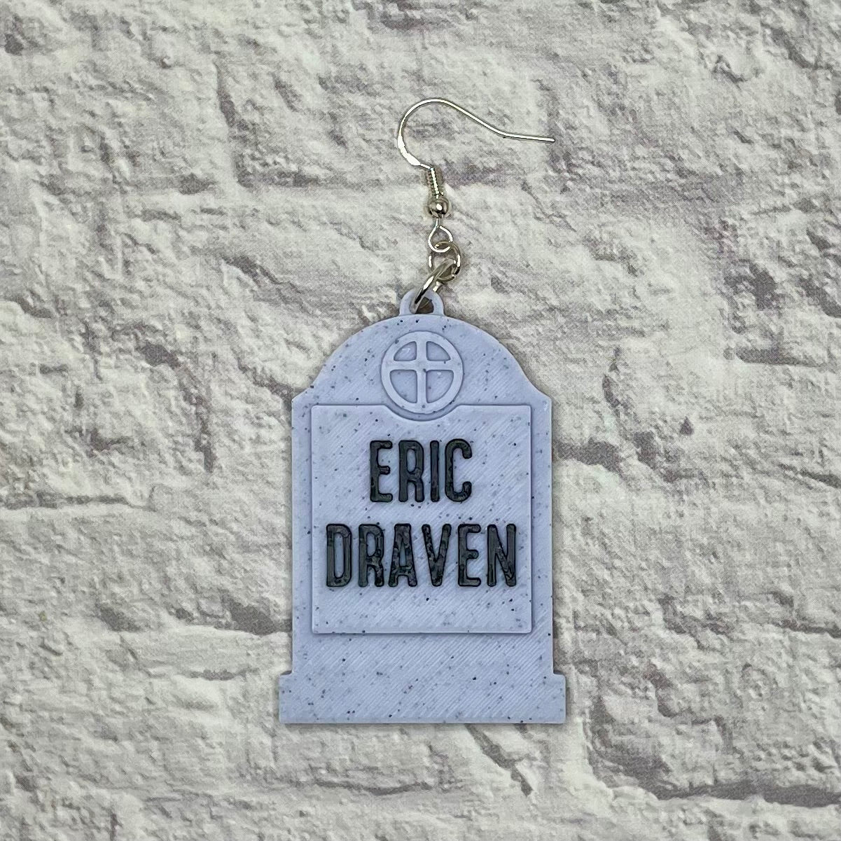Eric Draven Headstone Statement Earrings or Keychain 3D Printed