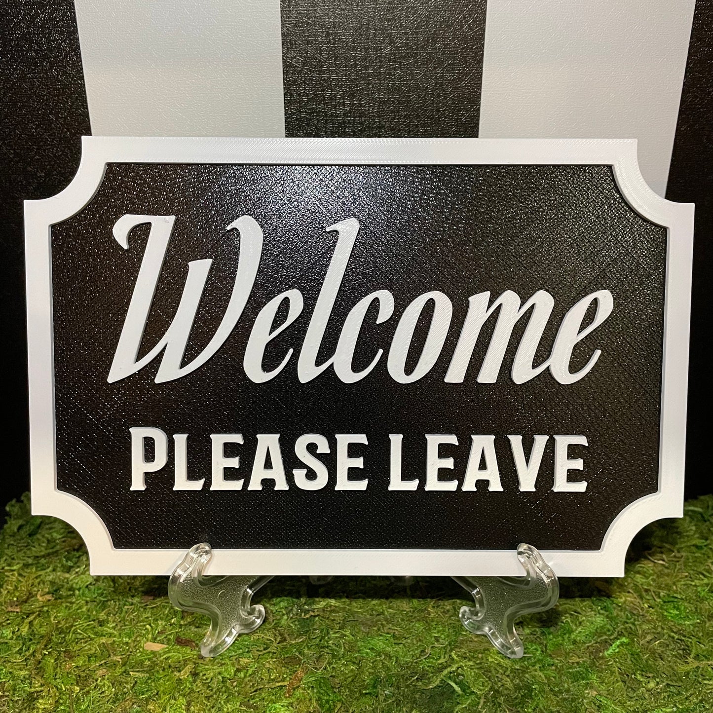 Welcome Please Leave Sign Wall Hanging 3D Printed