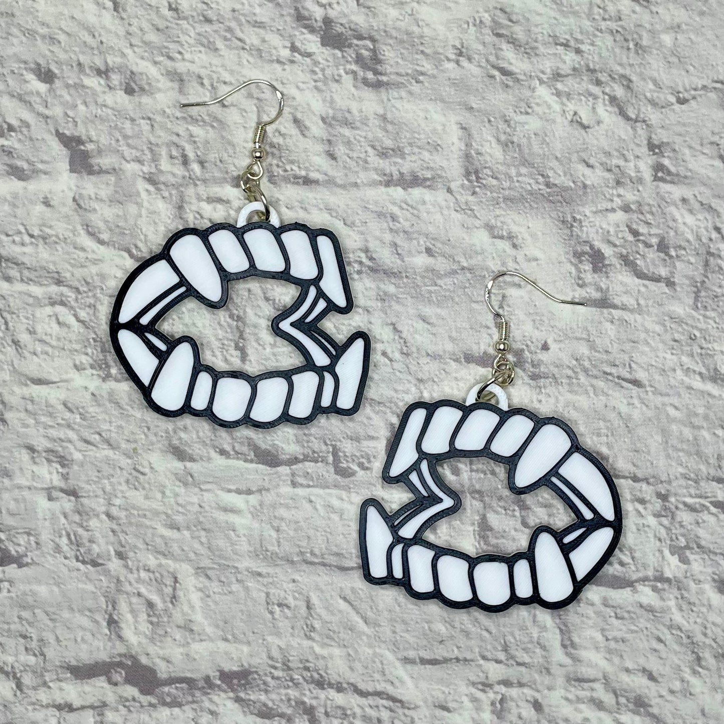 Vampire Teeth Statement Earrings or Keychain 3D Printed