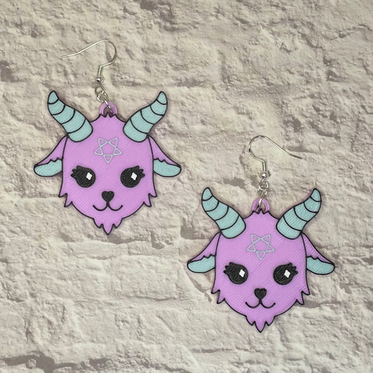 Baphomet Statement Earrings or Keychain 3D Printed