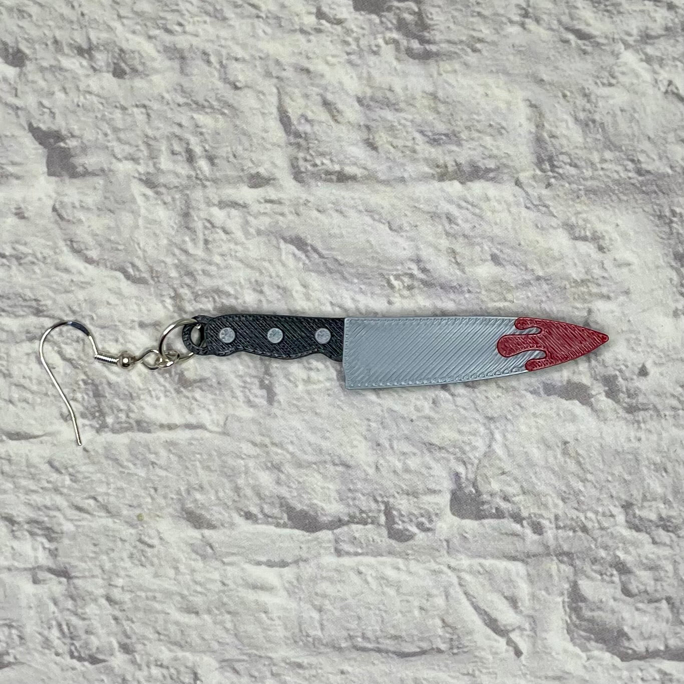 Bloody Slasher Knife Statement Earrings or Keychain 3D Printed