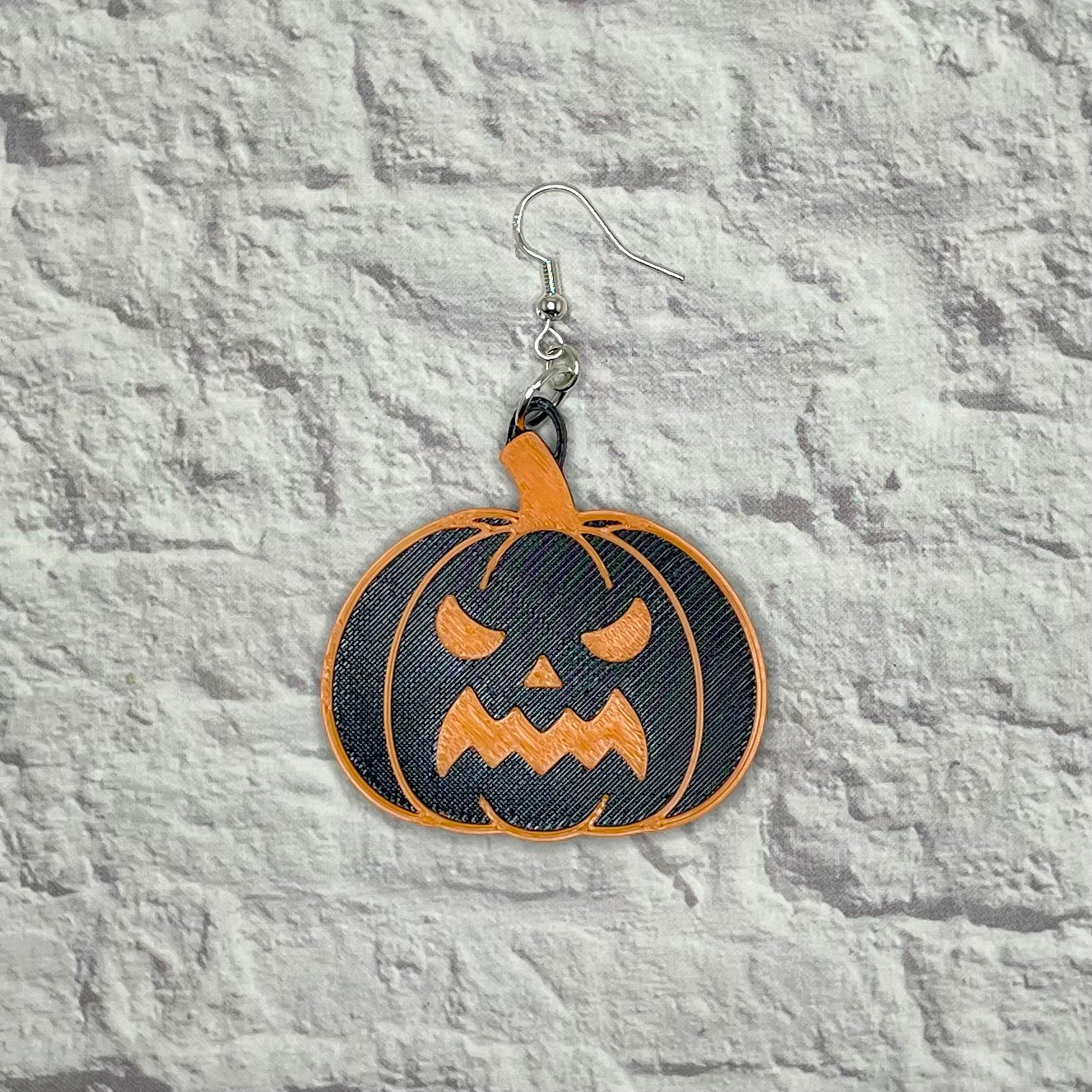 Spooky Pumpkin Statement Earrings or Keychain 3D Printed