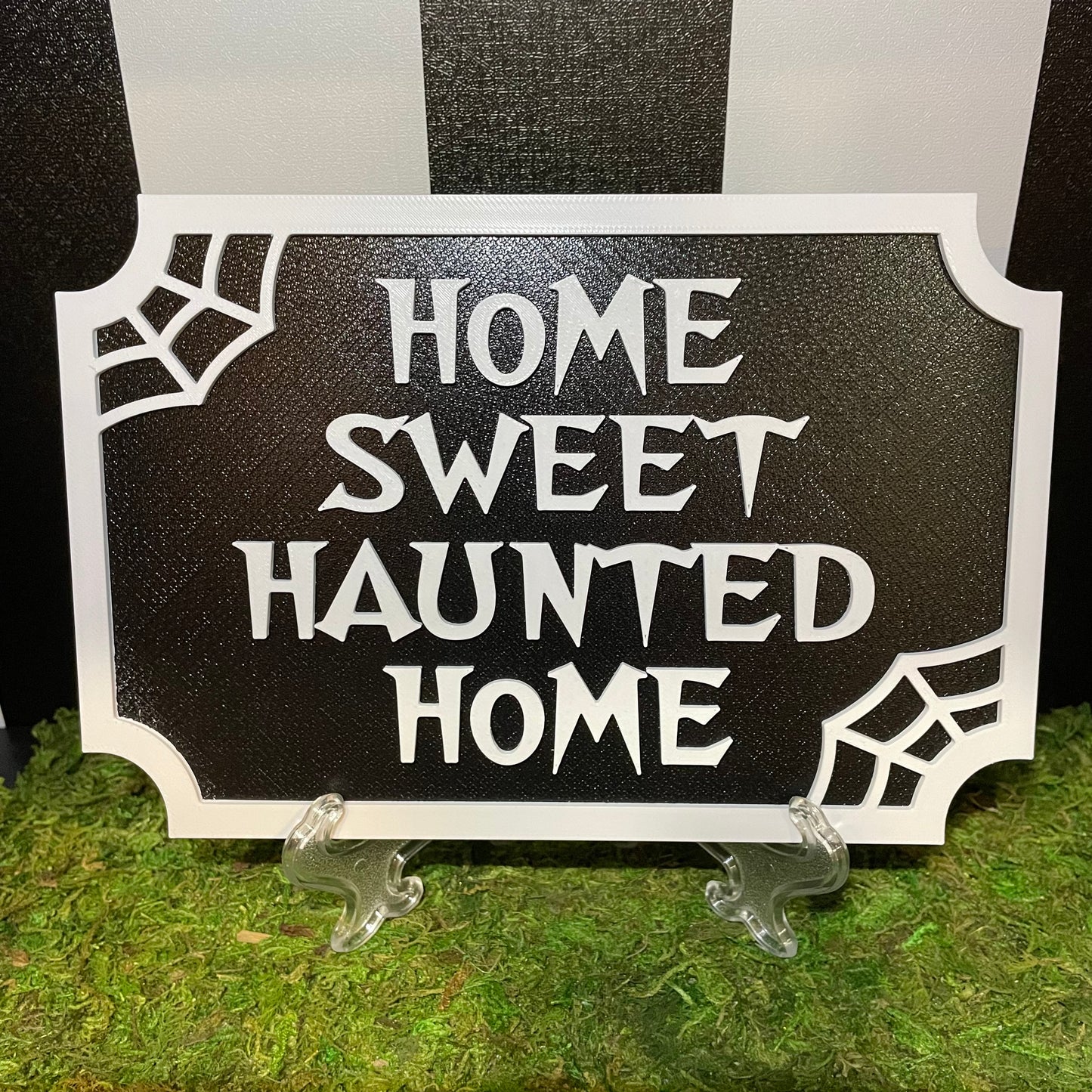 Home Sweet Haunted Home Sign Wall Hanging 3D Printed