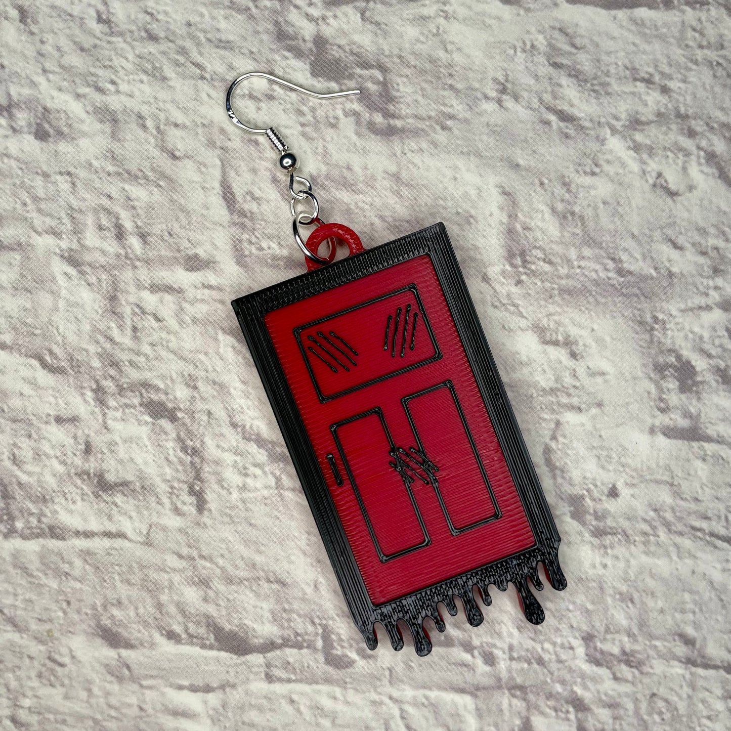 Red Door Horror Statement Earrings or Keychain 3D Printed