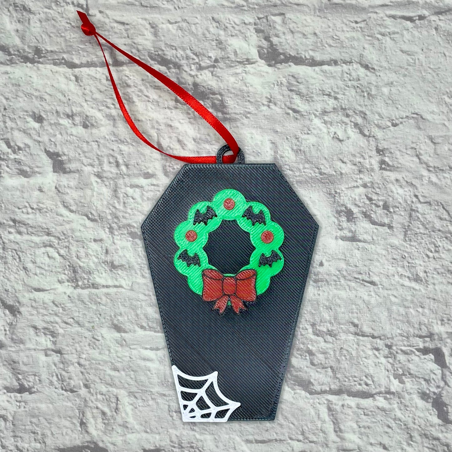 Creepmas Coffin Wreath Holiday Ornament 3D Printed