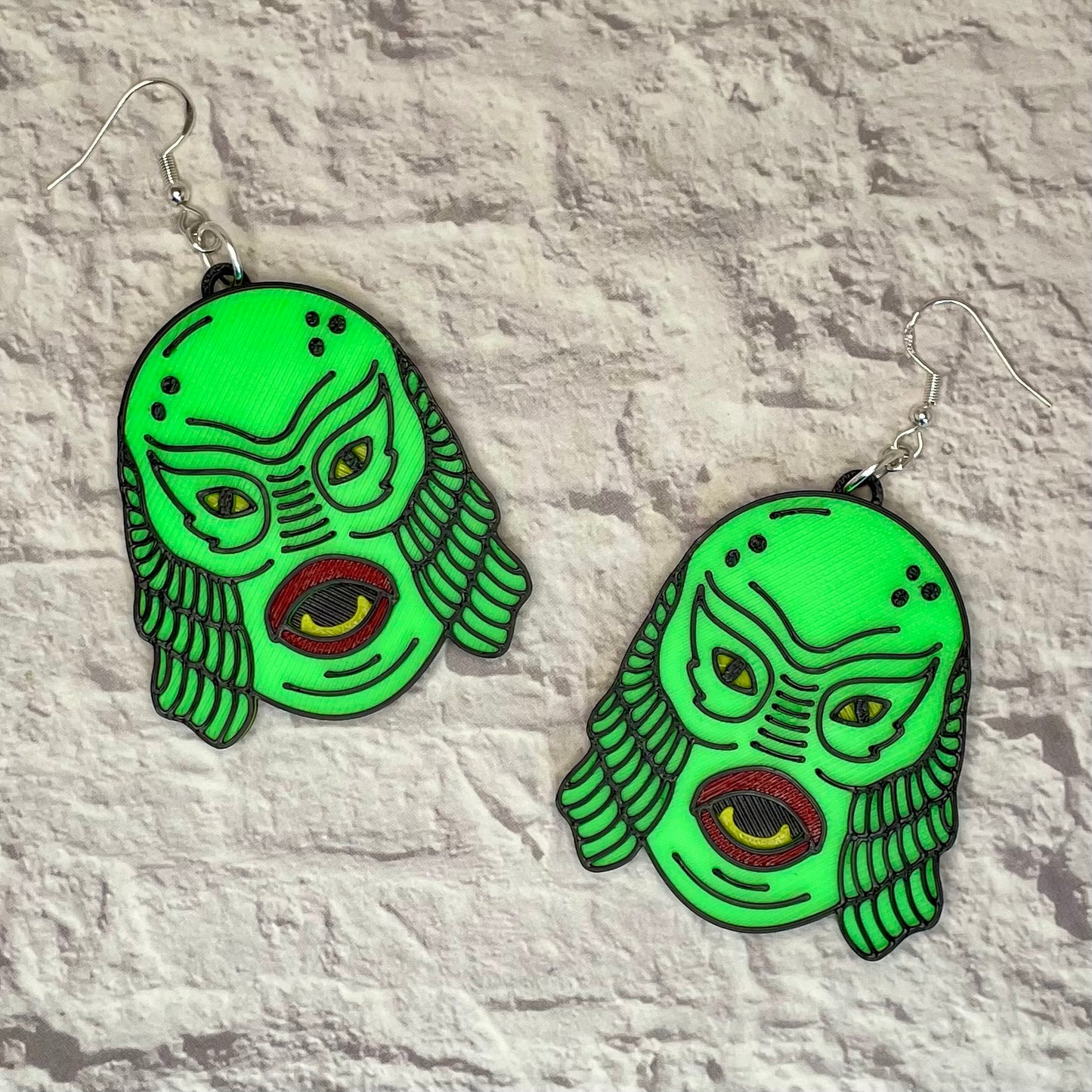Creature Horror Statement Earrings or Keychain 3D Printed