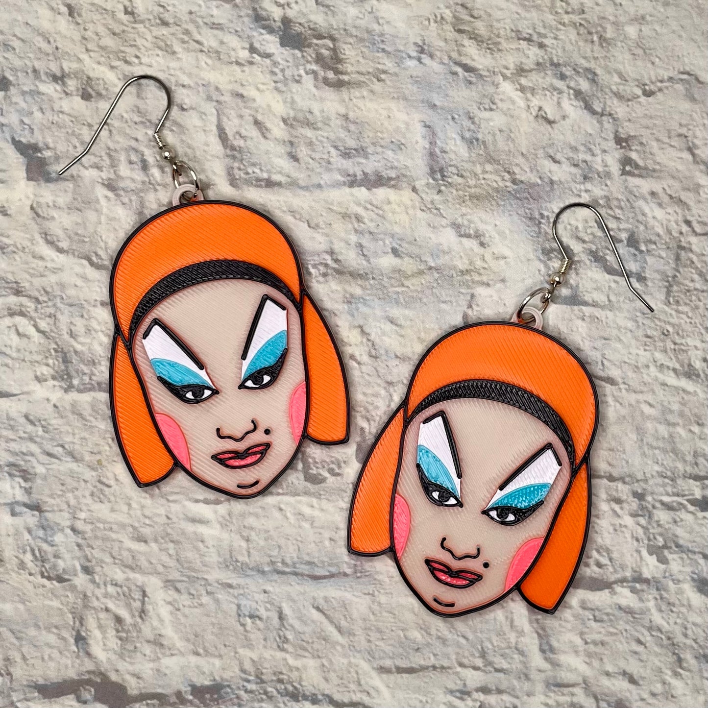Divine Statement Earrings or Keychain 3D Printed