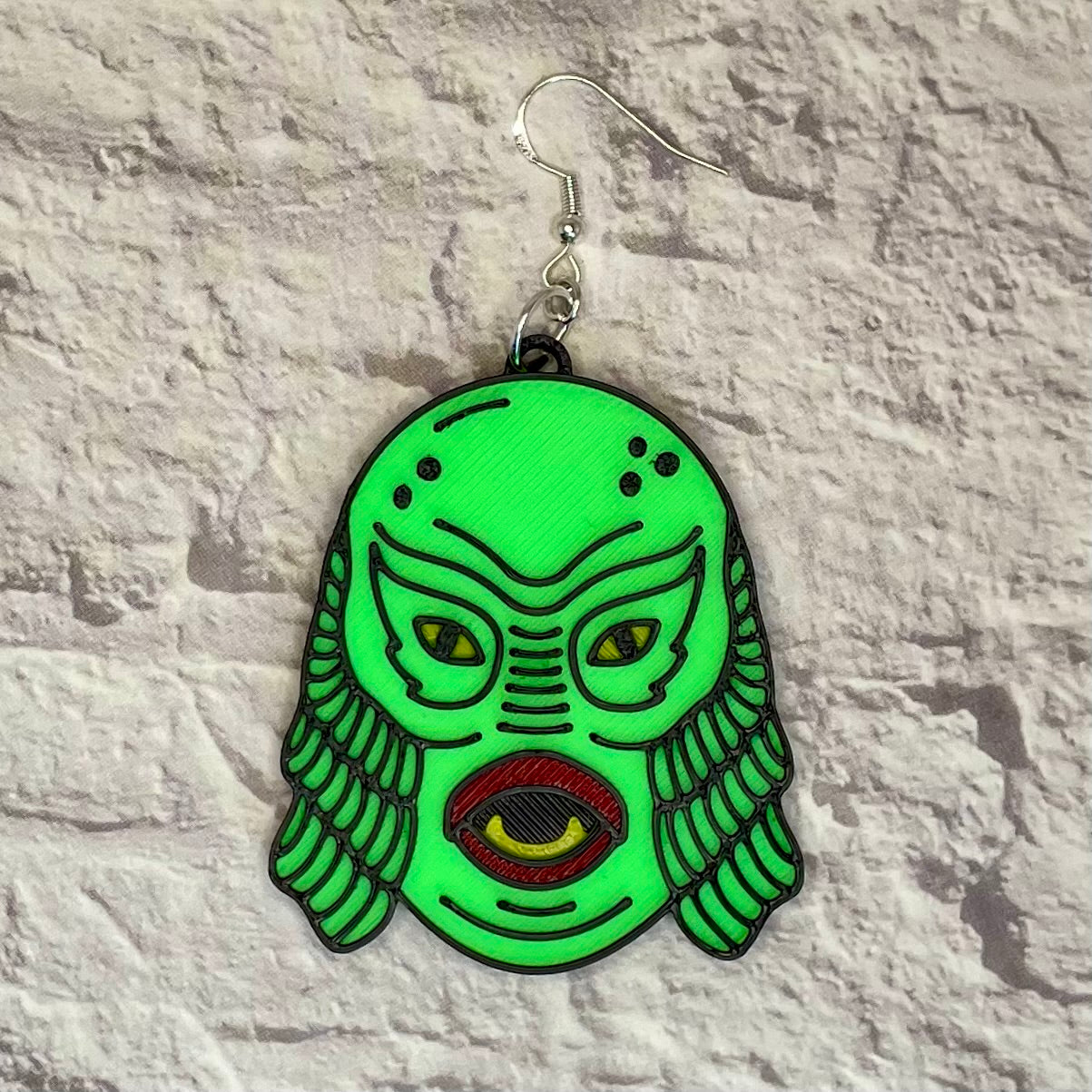 Creature Horror Statement Earrings or Keychain 3D Printed
