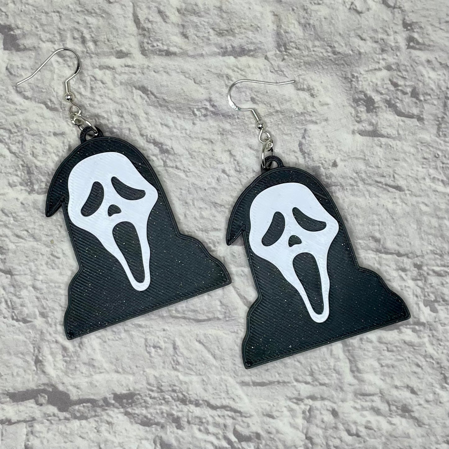 Ghost Mask Horror Statement Earrings or Keychain 3D Printed
