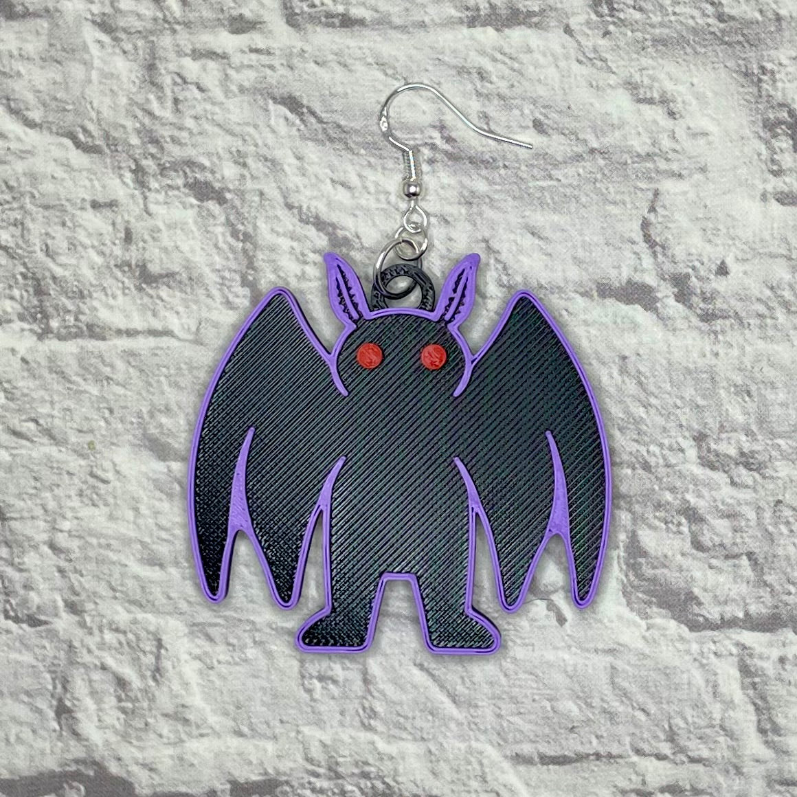 Mothman Cryptid Statement Earrings or Keychain 3D Printed