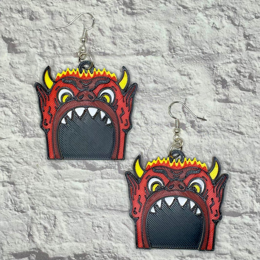 Dante’s Inferno Room Statement Earrings or Keychain 3D Printed