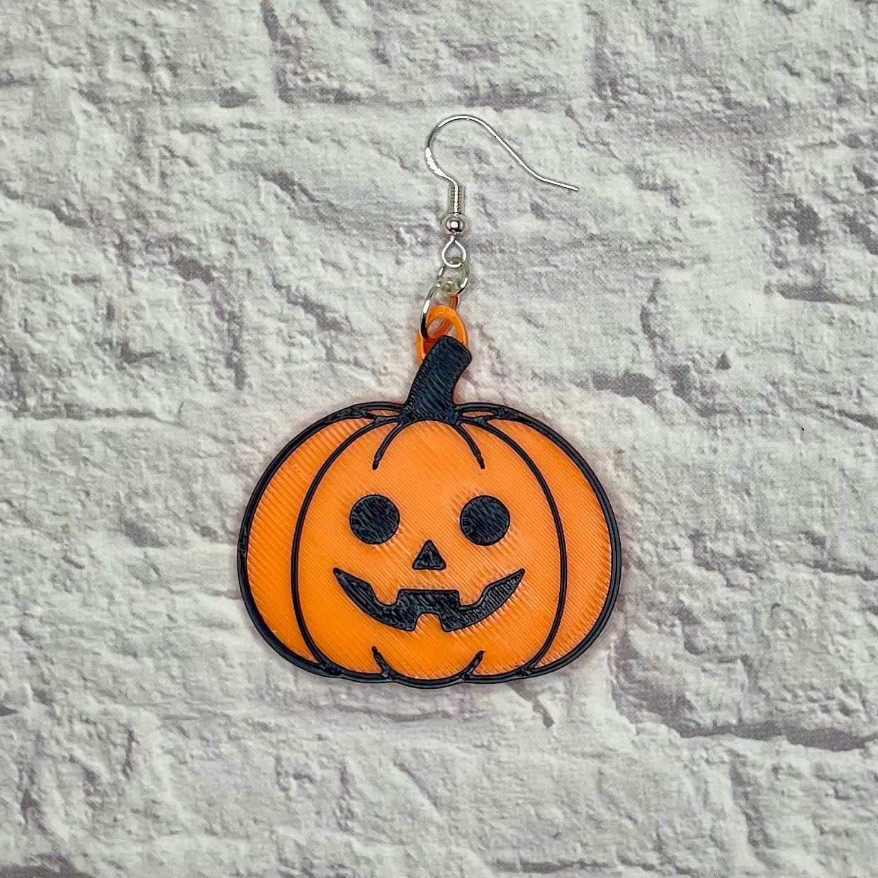 Cute Pumpkin Statement Earrings or Keychain 3D Printed