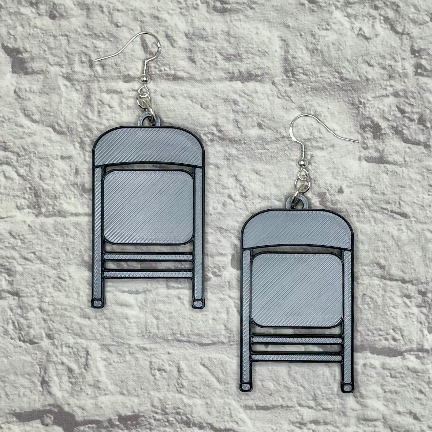 Folding Chair Wrestling Statement Earrings or Keychain 3D Printed