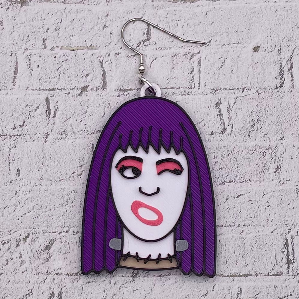 Frankenhooker Horror Statement Earrings or Keychain 3D Printed