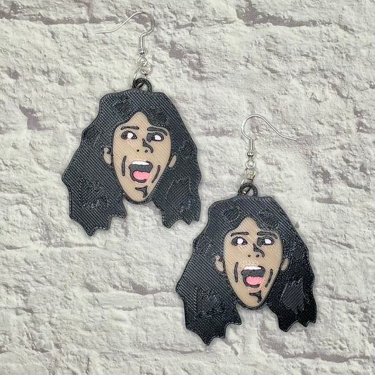 Angela Camp Horror Statement Earrings or Keychain 3D Printed