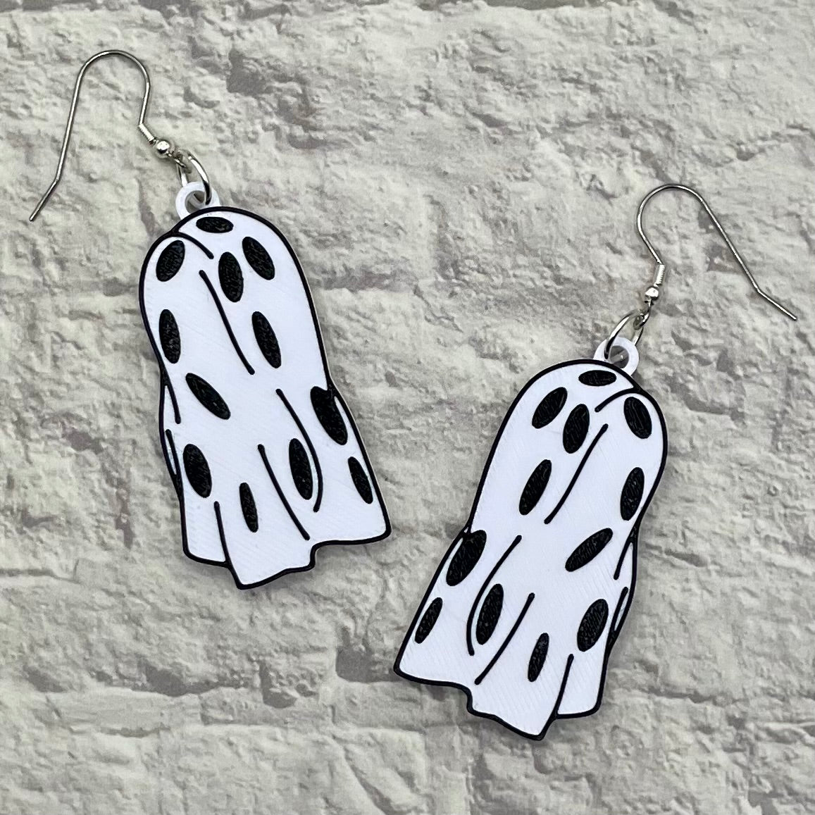 Charlie Ghost Halloween Statement Earrings or Keychain 3D Printed