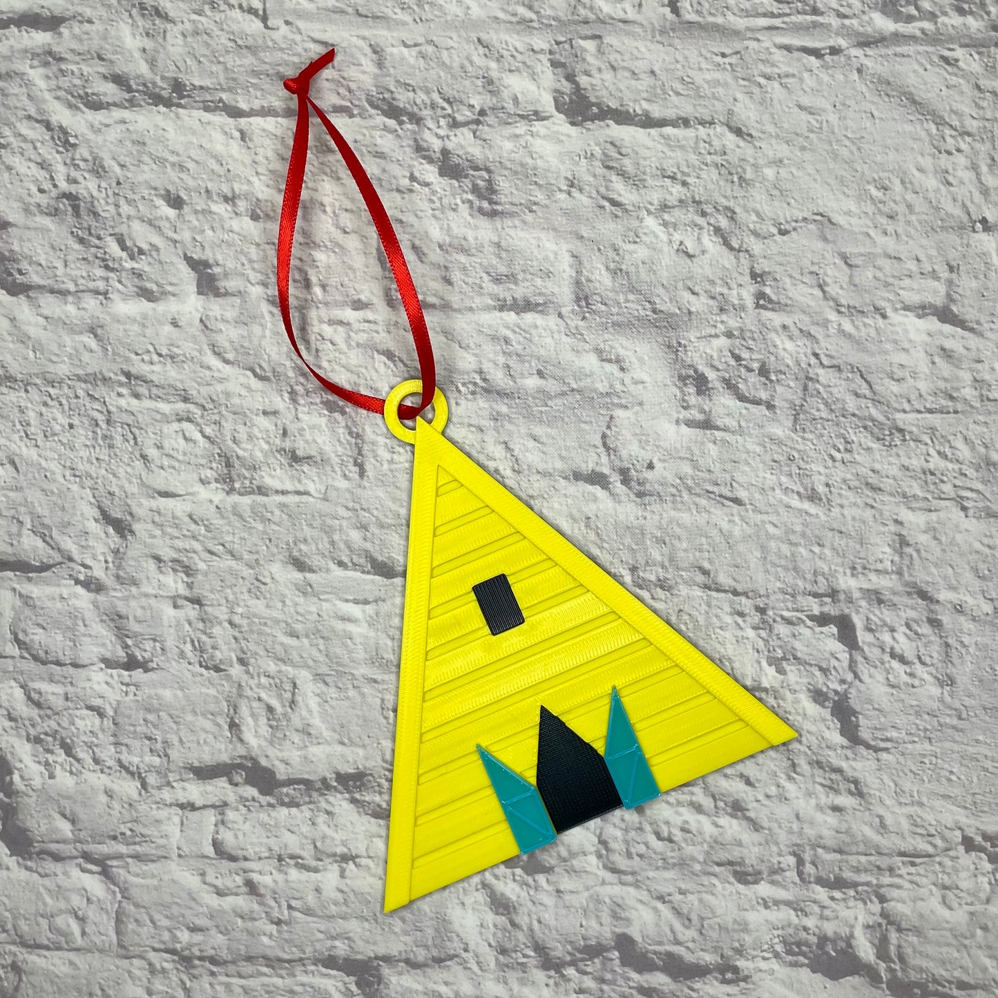 Yellow Temple Holiday Ornament 3D Printed