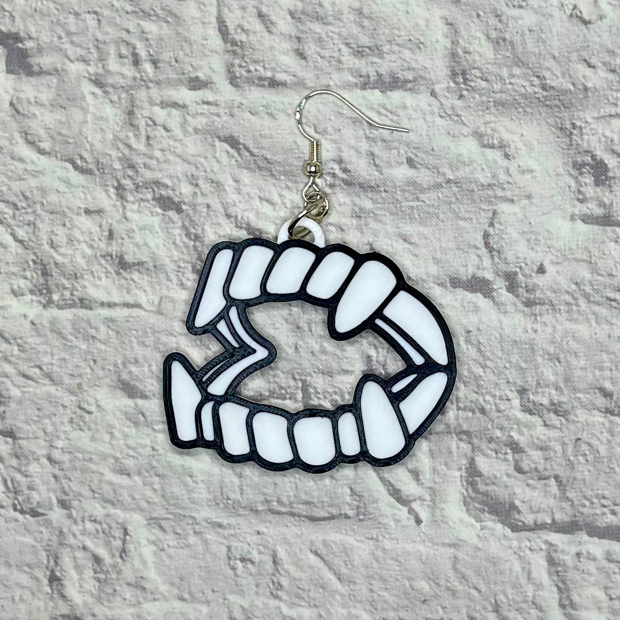 Vampire Teeth Statement Earrings or Keychain 3D Printed
