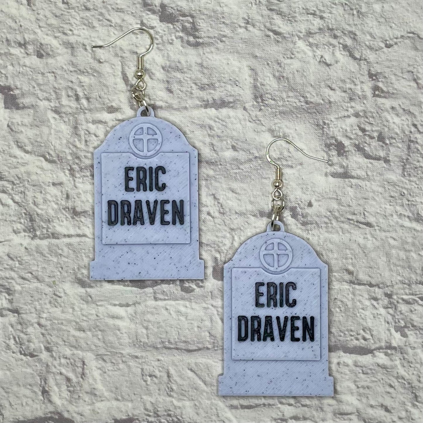 Eric Draven Headstone Statement Earrings or Keychain 3D Printed
