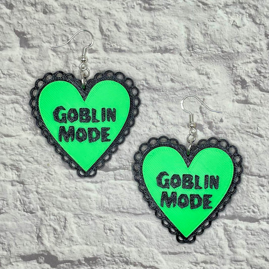 Goblin Mode Statement Earrings or Keychain 3D Printed