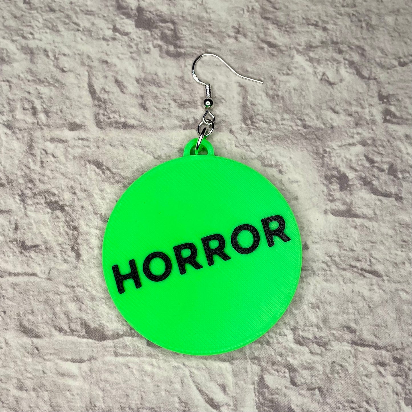 Horror VHS Sticker Statement Earrings or Keychain 3D Printed