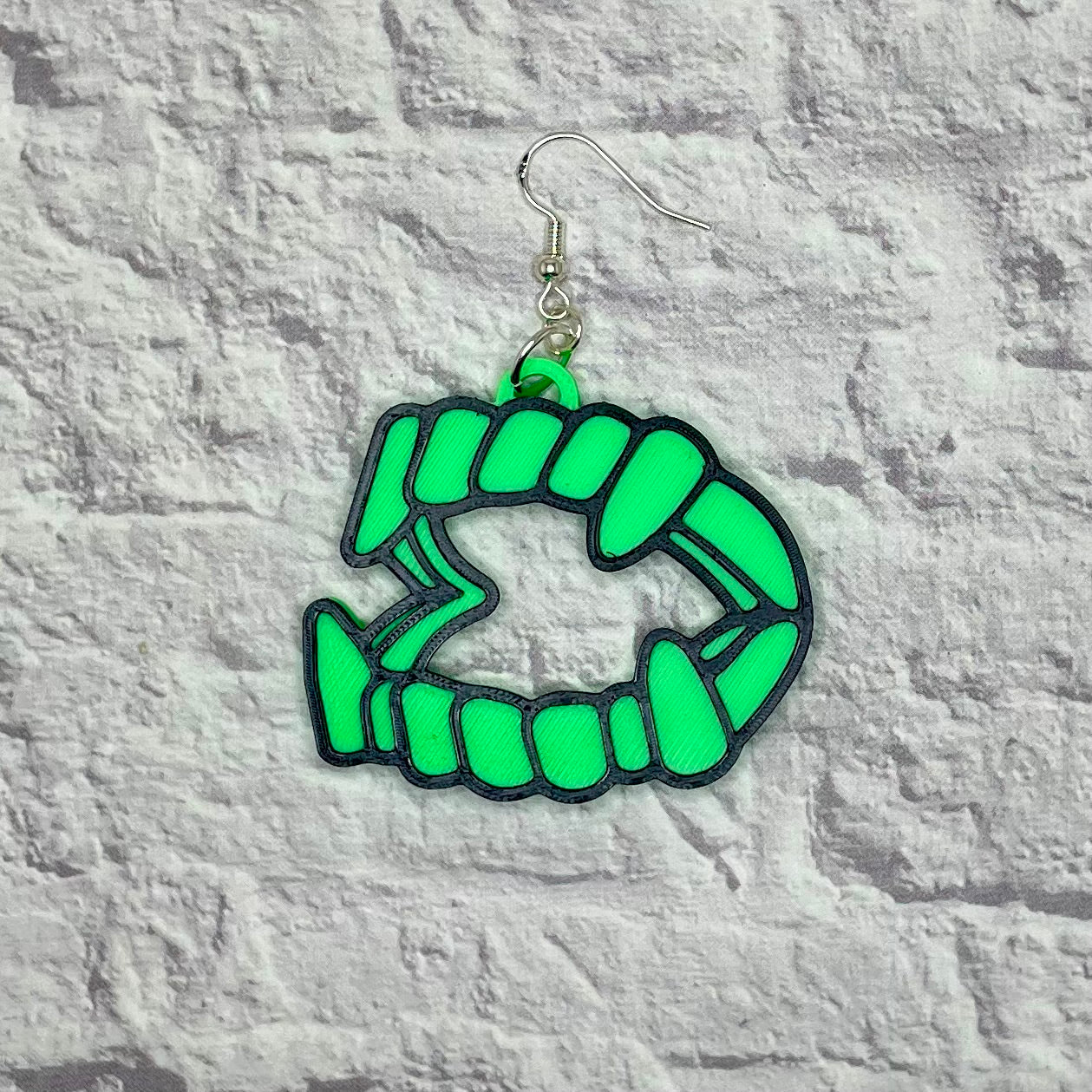 Vampire Teeth Statement Earrings or Keychain 3D Printed